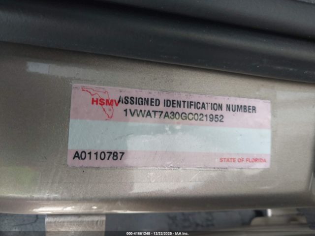 2016 VOLKSWAGEN PASSAT 1VWAT7A30GC021952 Photo 8