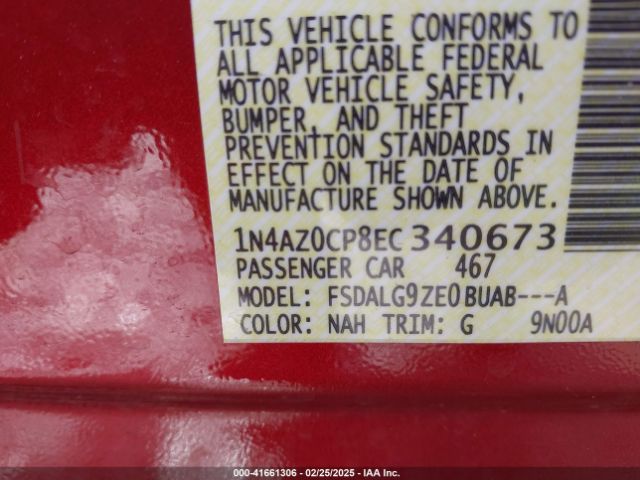 1N4AZ0CP8EC340673 Nissan Leaf Sl