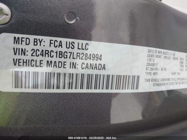 2020 CHRYSLER PACIFICA 2C4RC1BG7LR284994 Photo 8