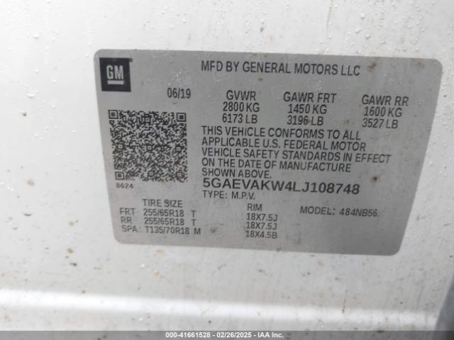 5GAEVAKW4LJ108748 Buick Enclave Awd Essence