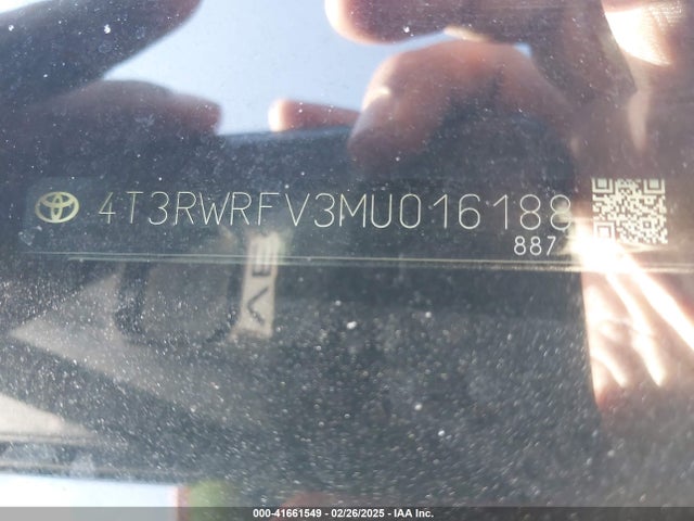 4T3RWRFV3MU016188 Toyota Rav4 Hybrid Xle