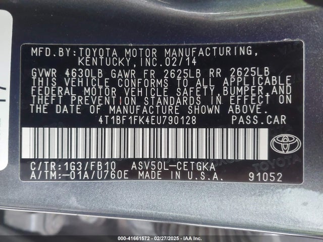 Toyota CAMRY XLE 2014 4T1BF1FK4EU790128 Image 9