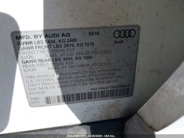 WA1BNAFYXK2096914 Audi Q5 45 Premium