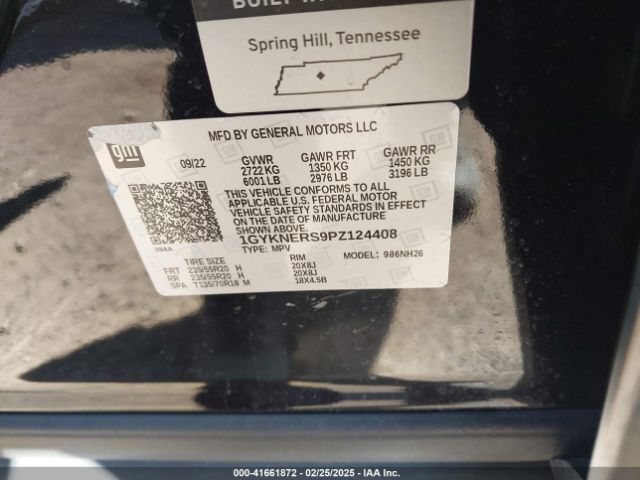 1GYKNERS9PZ124408 Cadillac Xt5 Fwd Premium Luxury