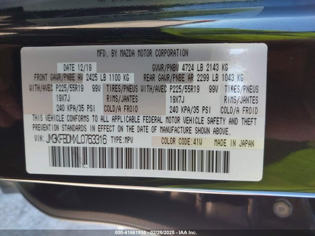 JM3KFBDMXL0763316 Mazda Cx-5 Grand Touring