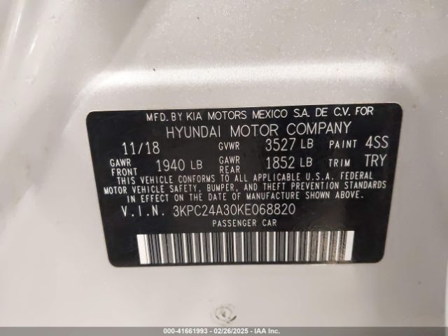 3KPC24A30KE068820 Hyundai ACCENT SE