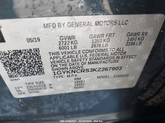 2019 CADILLAC XT5 1GYKNCRS3KZ267903 Photo 8