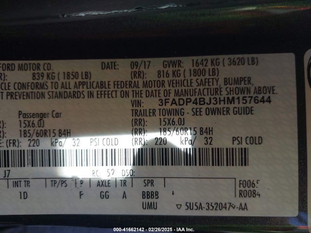 Ford FIESTA SE 2017 3FADP4BJ3HM157644 Image 9