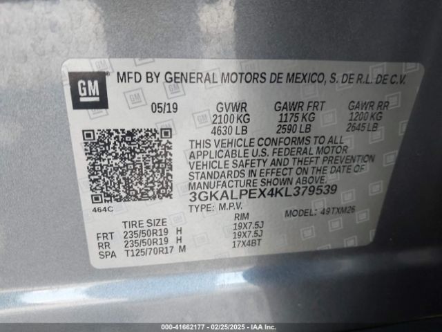 3GKALPEX4KL379539 GMC Terrain Slt