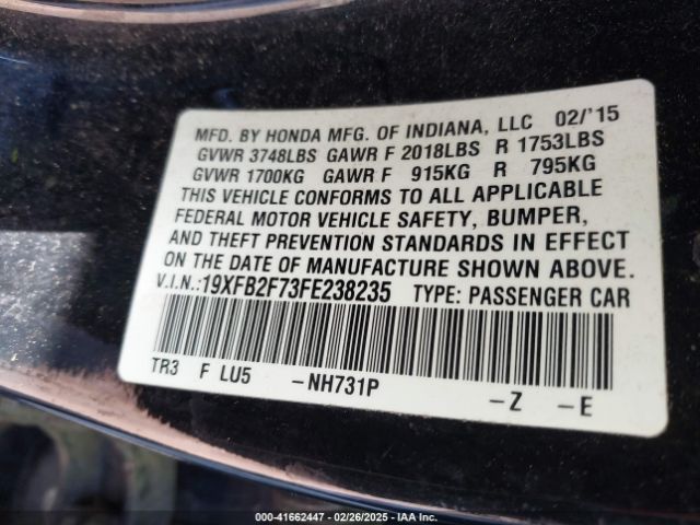 19XFB2F73FE238235 Honda CIVIC SE