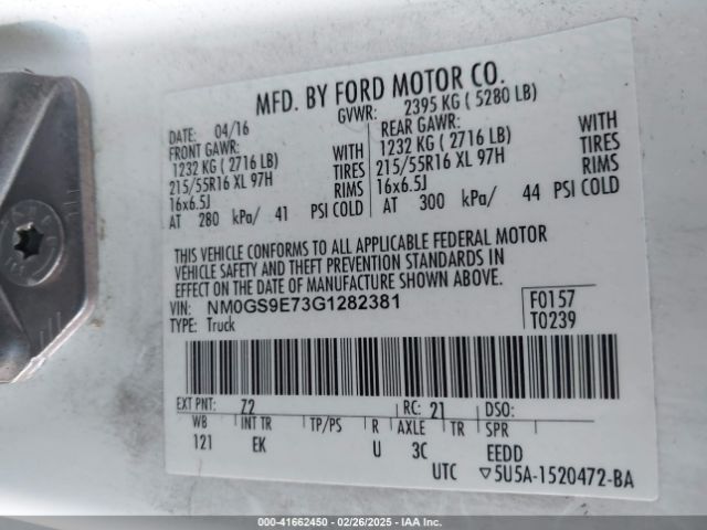 NM0GS9E73G1282381 Ford Transit Connect Xl