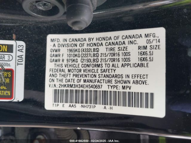 2HKRM3H34EH540697 Honda CR-V LX