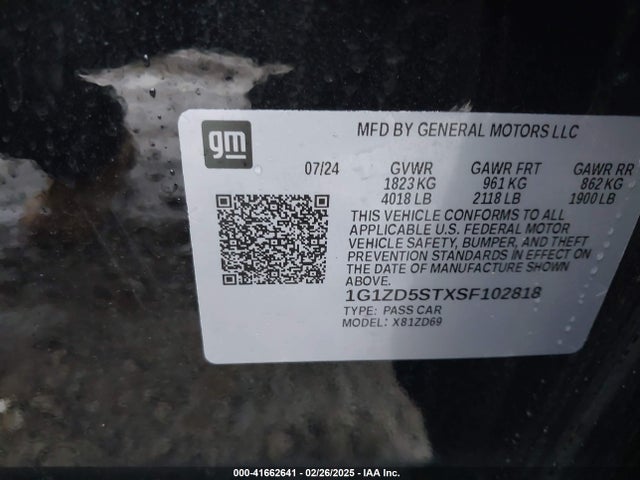 1G1ZD5STXSF102818 Chevrolet Malibu Fwd 1lt