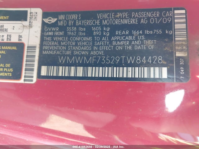 2009 MINI COOPER S WMWMF73529TW84428 Photo 8