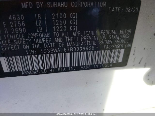 4S3BWAF67R3009928 Subaru Legacy Premium