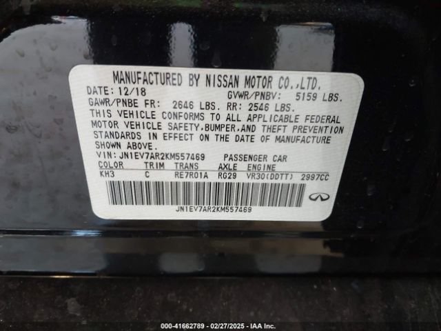 JN1EV7AR2KM557469 Infiniti Q50 3.0t Luxe