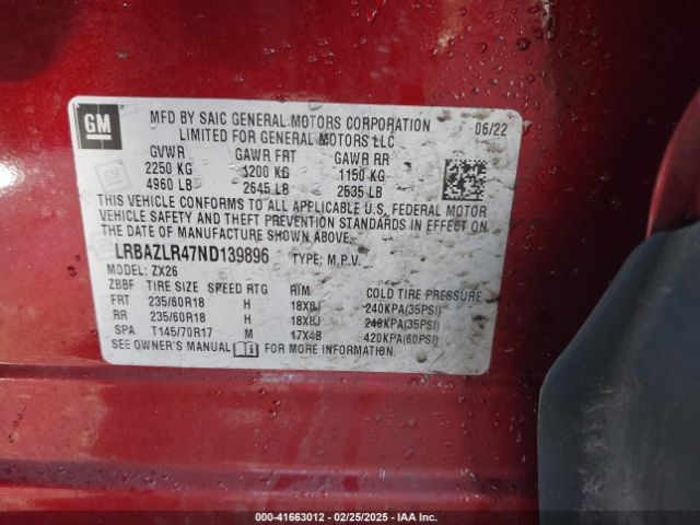 LRBAZLR47ND139896 Buick Envision Fwd Preferred
