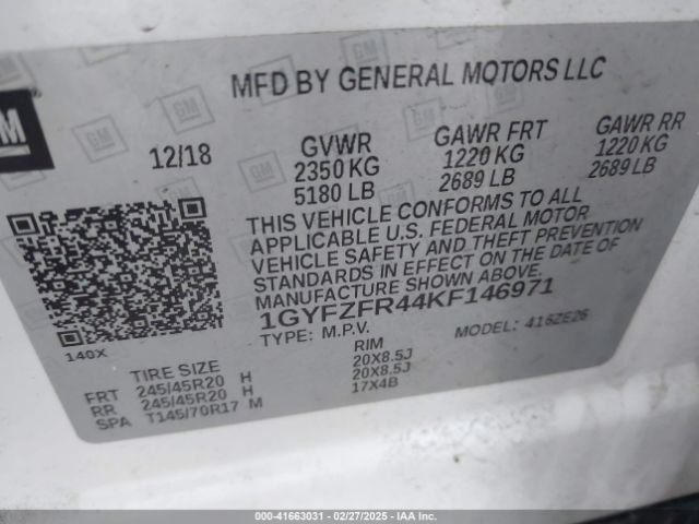 1GYFZFR44KF146971 Cadillac XT4 SPORT