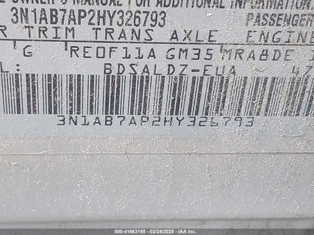 3N1AB7AP2HY326793 Nissan SENTRA SV