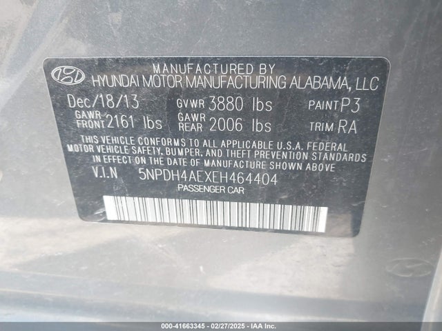 Hyundai ELANTRA SE 2014 5NPDH4AEXEH464404 Image 9