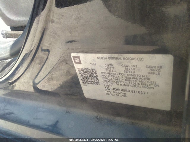 1G1JD6SB5K4116177 Chevrolet Sonic Lt Auto