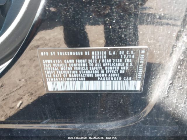3VWB67AJ7HM302463 Volkswagen Jetta 1.4t Se