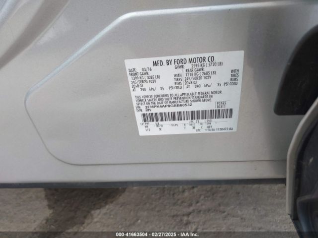 2FMPK4AP8GBB60532 Ford EDGE SPORT