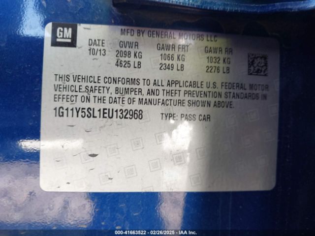 1G11Y5SL1EU132968 Chevrolet Impala 1ls