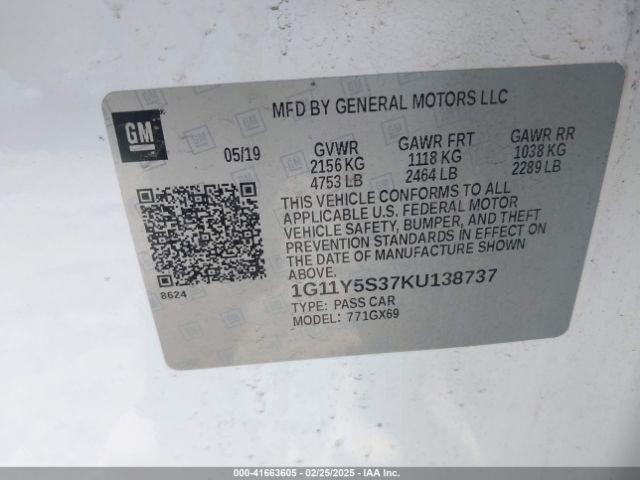 1G11Y5S37KU138737 Chevrolet IMPALA LS