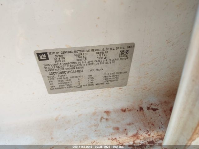 3GCPCNEC1HG414837 Chevrolet Silverado 1500 Wt