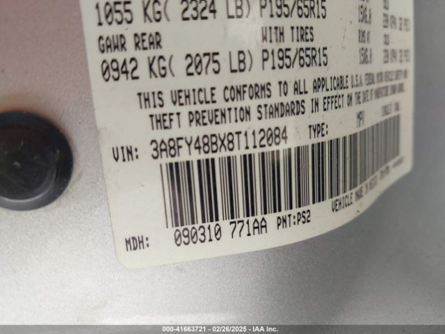 2008 CHRYSLER PT CRUISER 3A8FY48BX8T112084 Photo 8