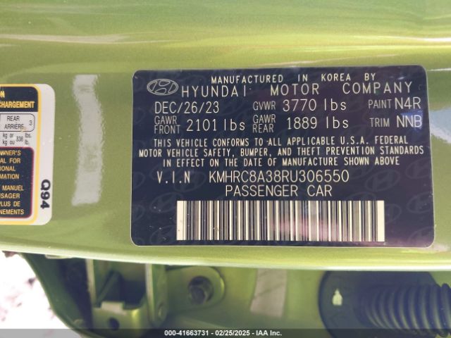KMHRC8A38RU306550 Hyundai Venue Sel