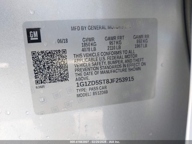1G1ZD5ST8JF253915 Chevrolet MALIBU LT