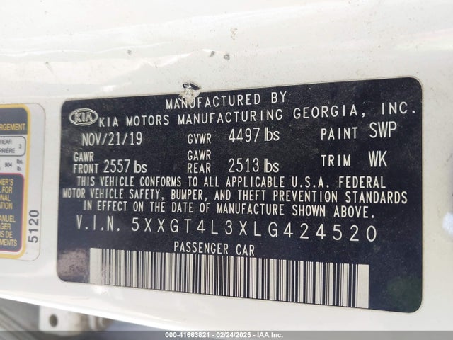 5XXGT4L3XLG424520 KIA Optima Lx