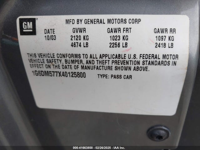 2004 CADILLAC CTS 1G6DM577X40125800 Photo 8
