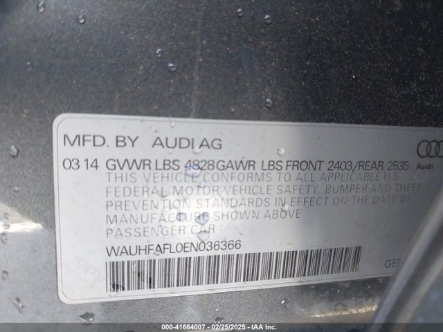 2014 AUDI A4 WAUHFAFL0EN036366 Photo 8