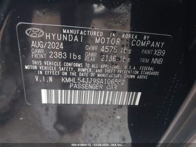 KMHL54JJ9SA106582 Hyundai Sonata Hybrid Limited