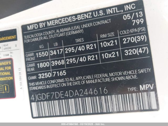 2013 MERCEDES-BENZ GL 550 4JGDF7DE4DA244616 Photo 8
