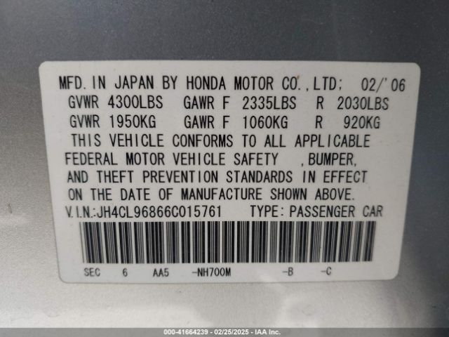 2006 ACURA TSX JH4CL96866C015761 Photo 8