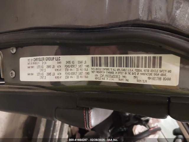 1C4PJMBS2EW231813 Jeep Cherokee Trailhawk