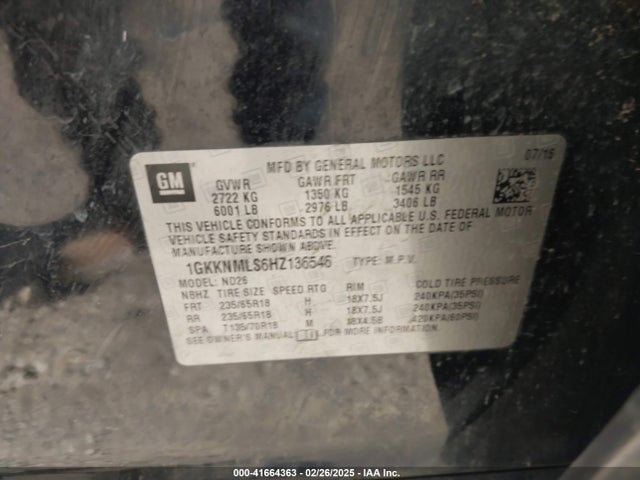 1GKKNMLS6HZ136546 GMC Acadia Slt-1