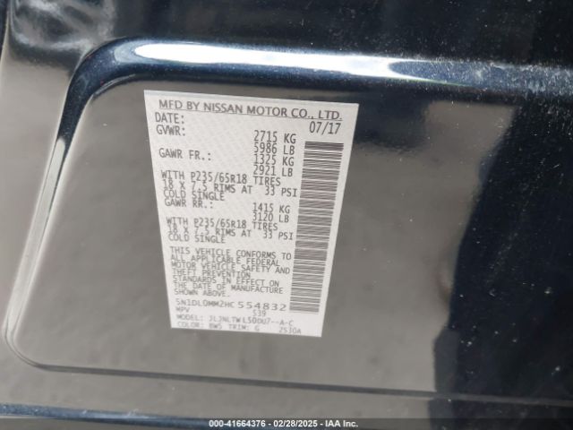 5N1DL0MM2HC554832 Infiniti QX60