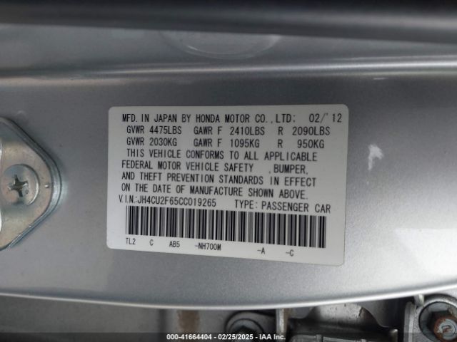 2012 ACURA TSX JH4CU2F65CC019265 Photo 8