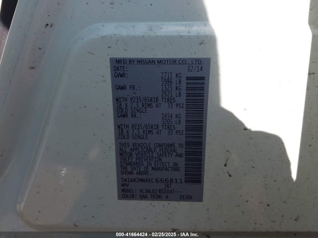 Nissan Pathfinder Sv 2014 5N1AR2MN4EC666811 Image 9