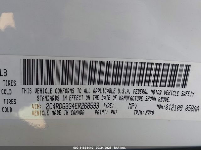 2C4RDGBG4ER268593 Dodge Grand Caravan Se 30th Anniversary