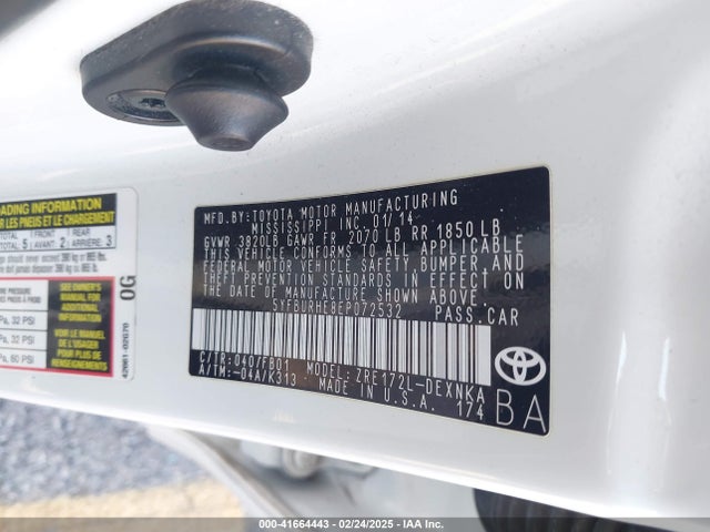 Toyota Corolla Le Plus 2014 5YFBURHE8EP072532 Image 9
