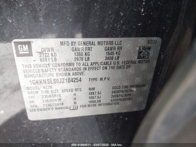 2018 GMC ACADIA 1GKKNSLS6JZ104254 Photo 8