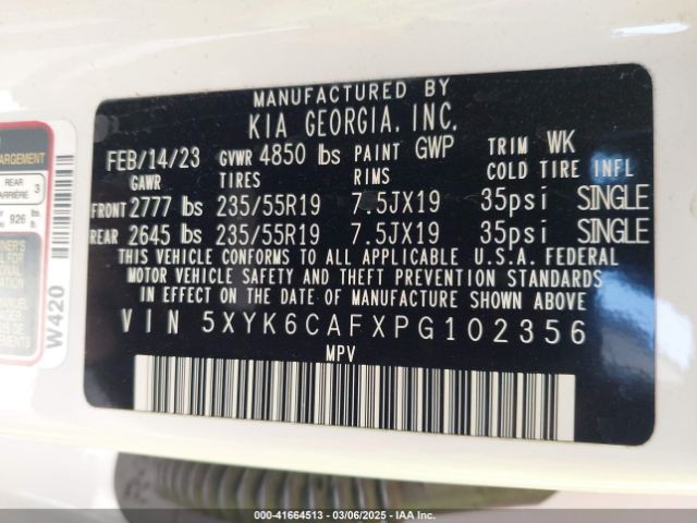 5XYK6CAFXPG102356 KIA Sportage X-line