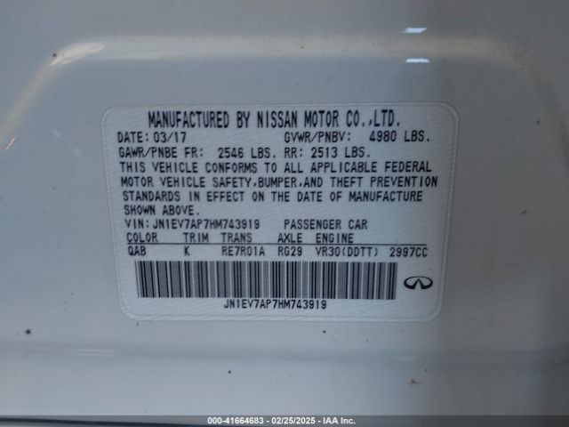 JN1EV7AP7HM743919 Infiniti Q50 3.0t Signature Edition