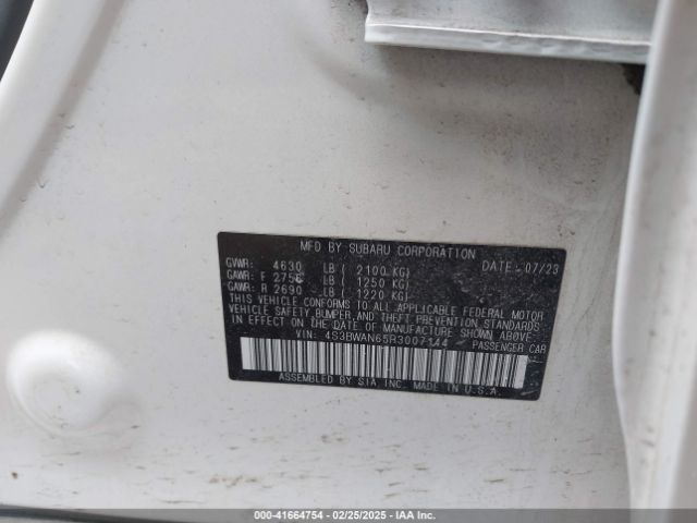 4S3BWAN65R3007144 Subaru Legacy Limited